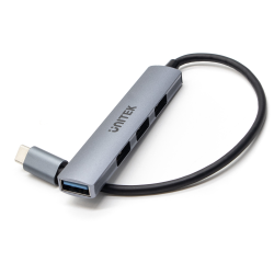 Unitek Hub USB-C do 1x USB-A 5 Gbps, 3x USB-A 2.0, aluminium