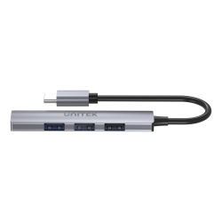 Unitek Hub USB-C do 1x USB-A 5 Gbps, 3x USB-A 2.0, aluminium
